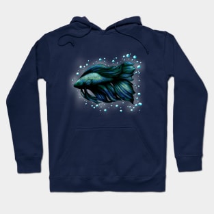 Blue Siamese Fighting Fish (Betta Splendens) Hoodie